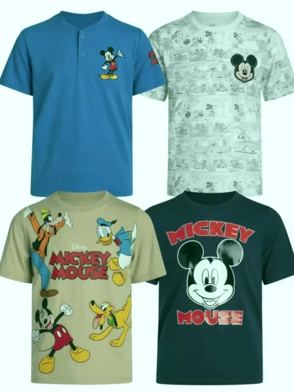 Disney Mickey Mouse Toddler Boys 4T T-Shirt Bundle 4 Shirts Graphic Tees EUC/NWT - Picture 1 of 12